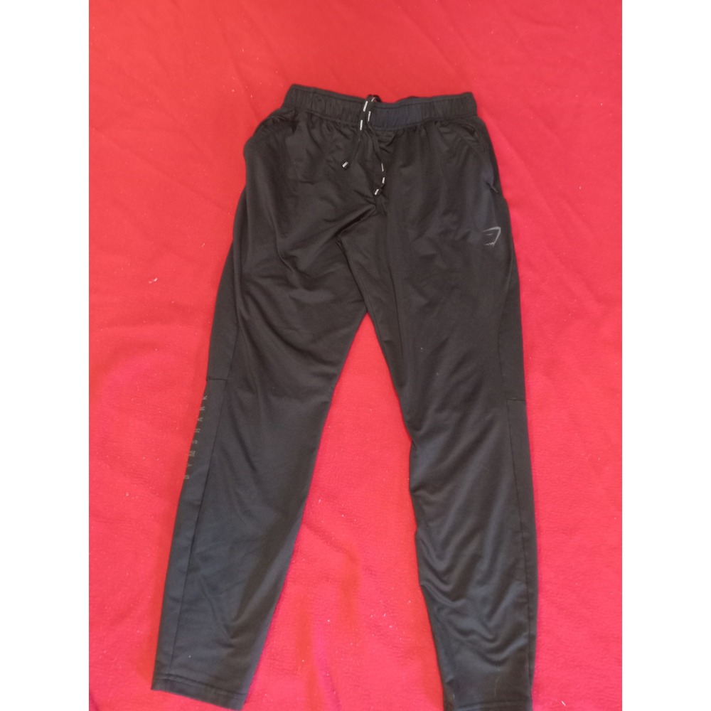 Gymshark Mens Sport Joggers Black Tapered Training Pants Medium Drawstring Logo